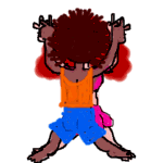 The Bodyshake with V sign (but don't move your feet!)